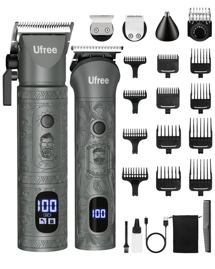 Ufree hair clippers front view with gray finish