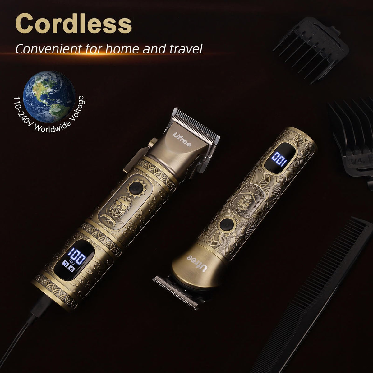 Ufree Hair Clippers in packaging with accessories
