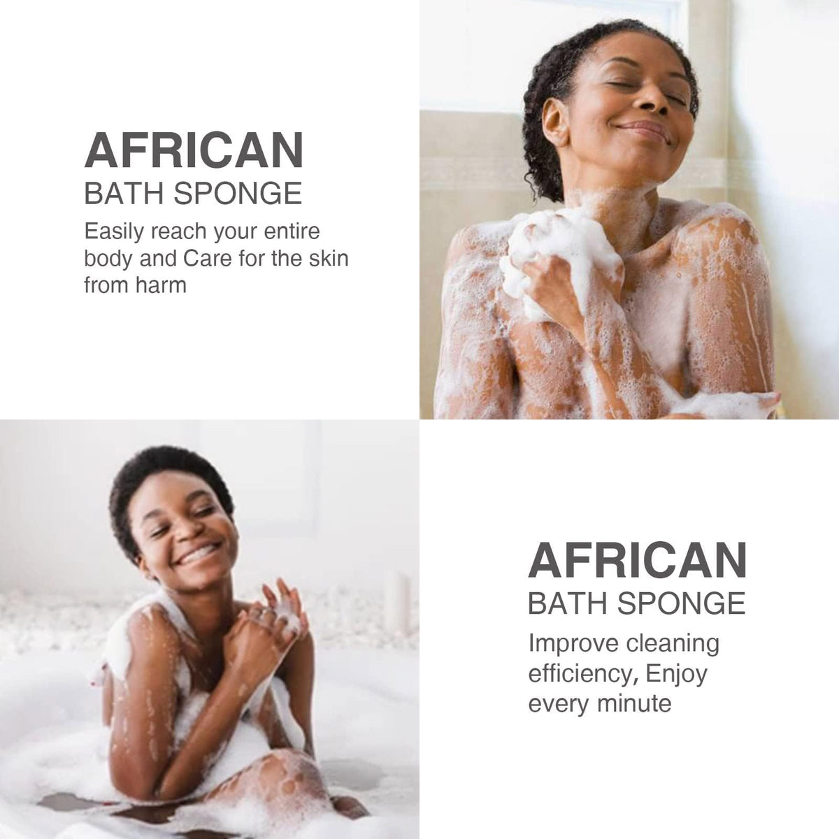 UJFQBH African Bath Sponge showing its stretchability