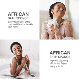 UJFQBH African Bath Sponge showing its stretchability