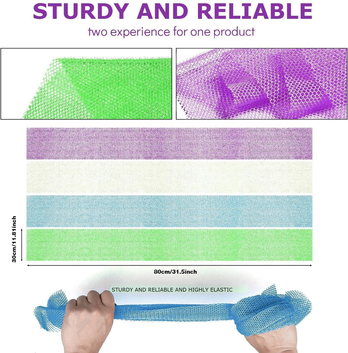 UJFQBH African Exfoliating Net Bath Sponge being used in the shower