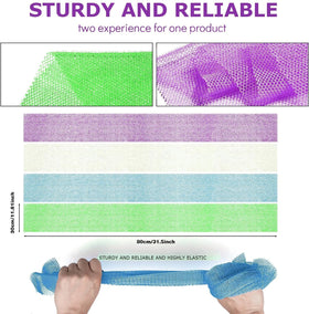UJFQBH African Exfoliating Net Bath Sponge being used in the shower