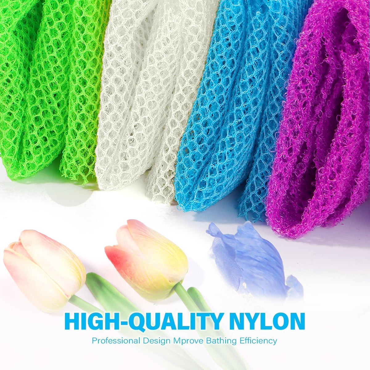 UJFQBH African Exfoliating Net Bath Sponge hanging to dry