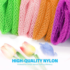 UJFQBH African Net Sponge set displayed on a bathroom counter