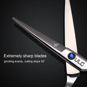 ULG Hair Cutting Scissors 6.5 inch close-up of cutting blades