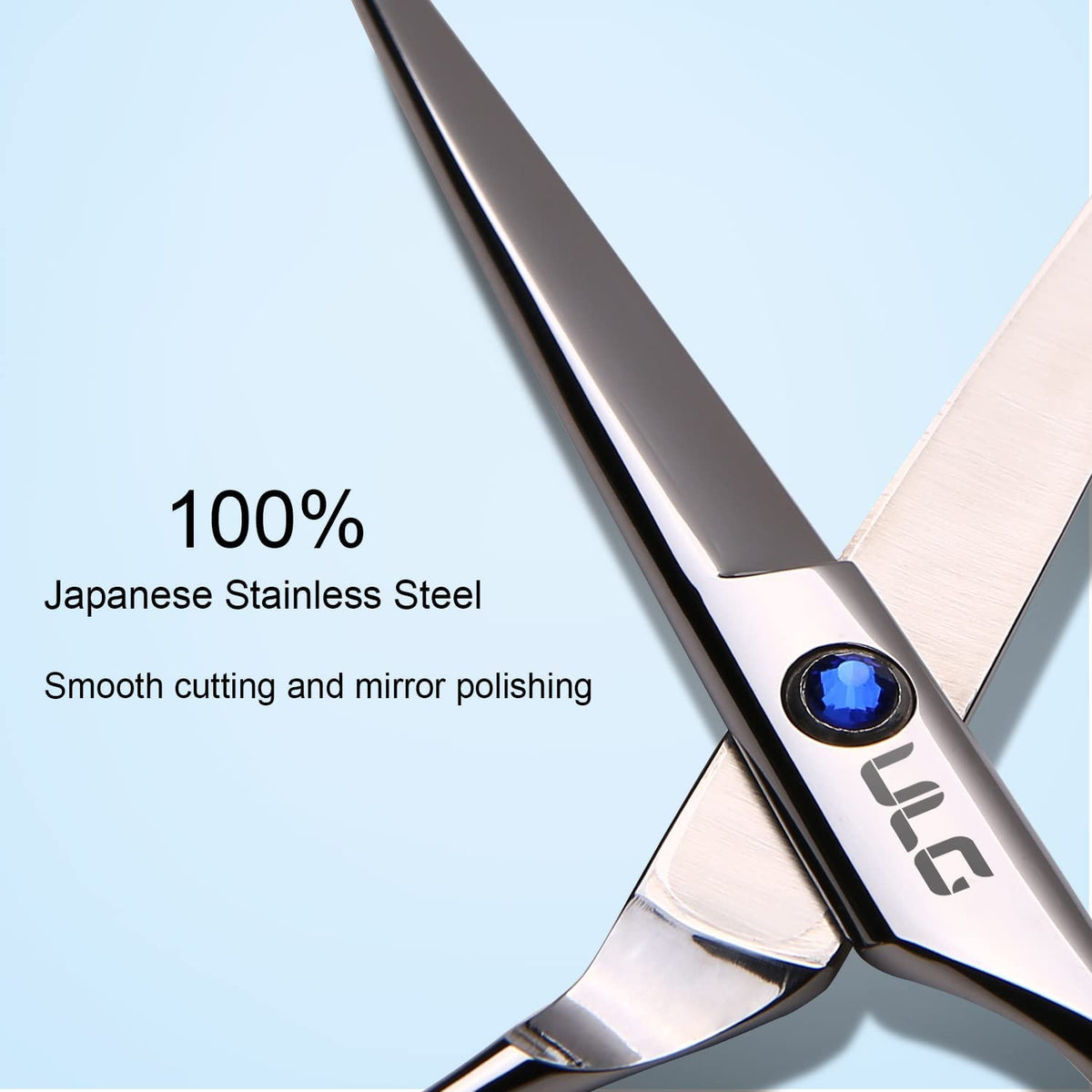 ULG Hair Cutting Scissors 6.5 inch ergonomic offset grip