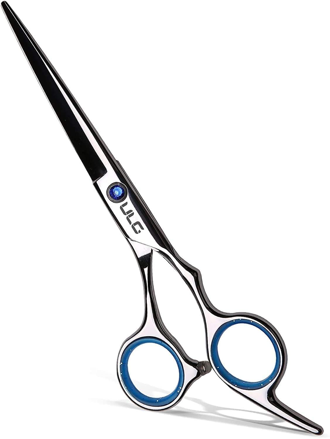 ULG Hair Cutting Scissors 6.5 inch front view with blue sapphire