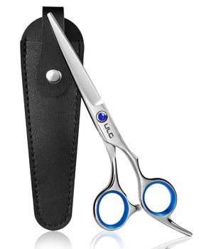 ULG Hair Cutting Scissors 6.5 inch front view with leather case