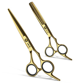 ULG hair cutting scissors 6.5 inch gold model front view