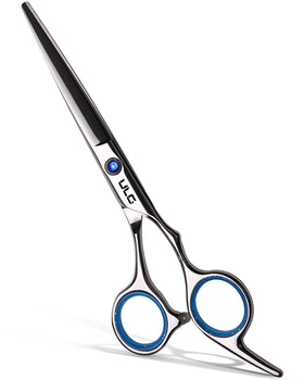 ULG Hair Cutting Scissors 7.5 inch front view with blue handle
