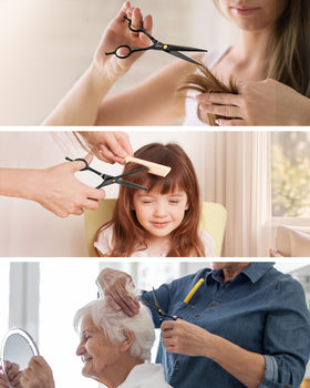 ULG Hair Cutting Scissors and Thinning Shears in use
