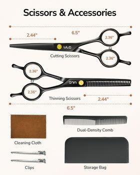 ULG Hair Cutting Scissors and Thinning Shears kit packaging