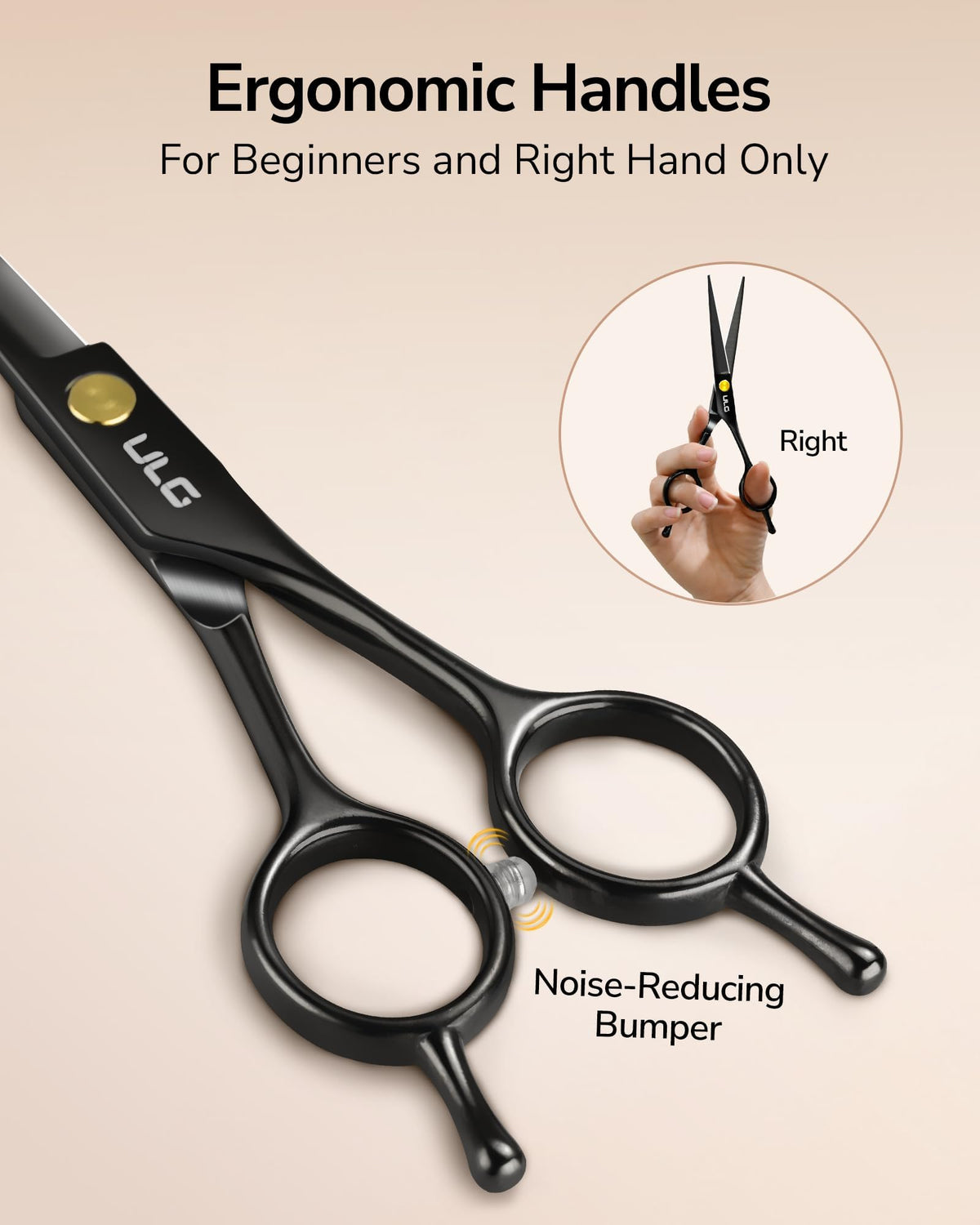 ULG Hair Cutting Scissors ergonomic handle