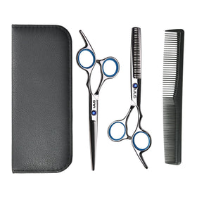 ULG Hair Cutting Scissors front view with blue diamond stones