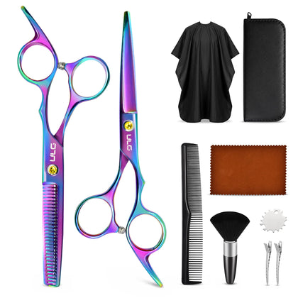 ULG Hair Cutting Scissors Thinning Shears Kit with storage bag