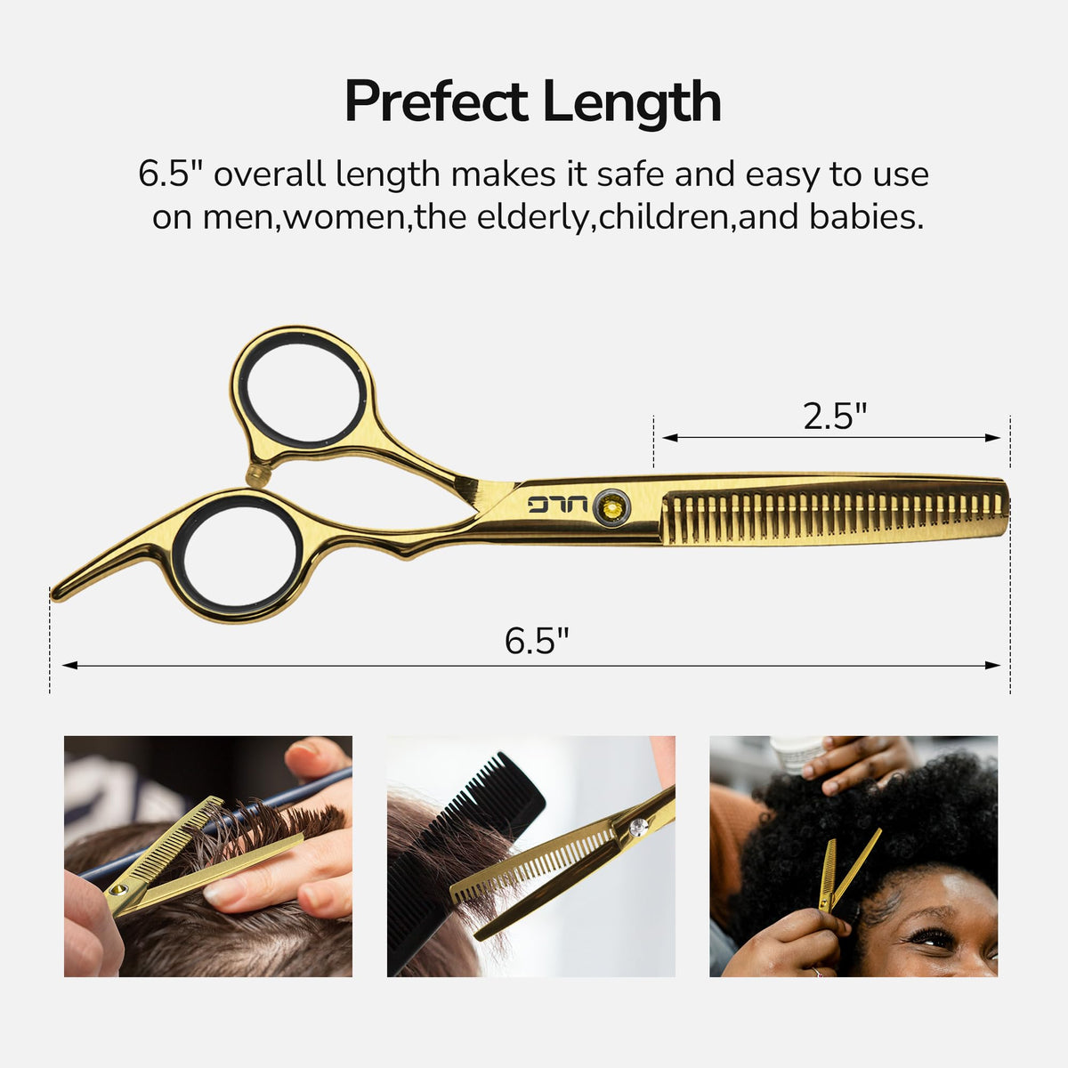 ULG hair cutting scissors with blue diamond stones