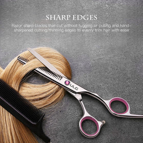 ULG hair cutting scissors with blue diamond stones