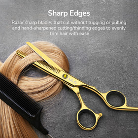 ULG hair scissors showcasing mirror polish finish