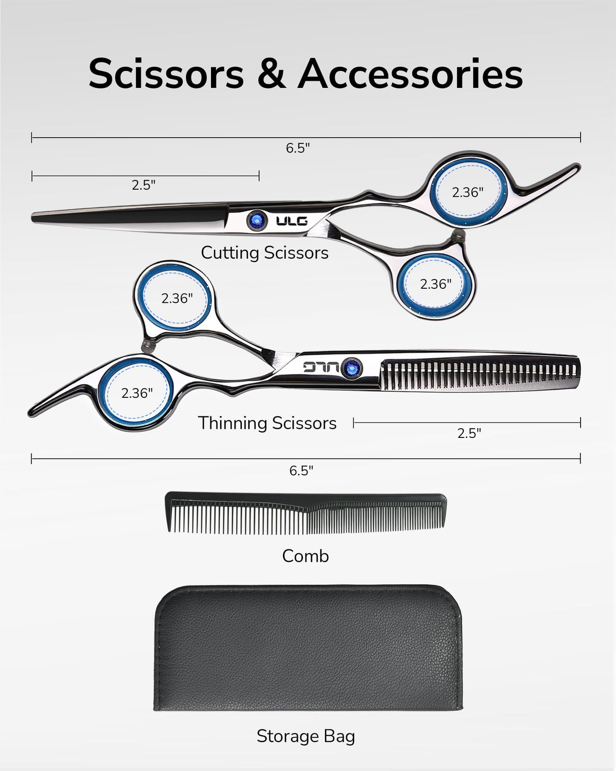 ULG Hair Thinning Shears showing 30 teeth design