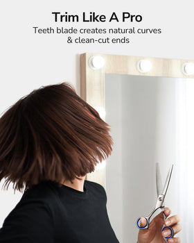 ULG Left-Handed Hair Thinning Scissors on a styling table