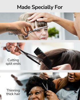 ULG Left-Handed Hair Thinning Scissors with packaging