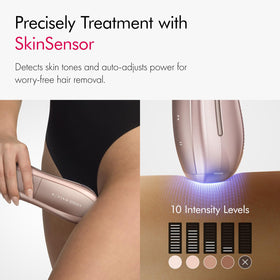 Ulike Air 10 IPL hair removal device in use on legs