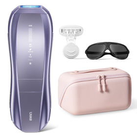 Ulike Laser Hair Removal Air 10 Deluxe front view with pink leather case