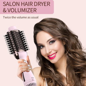 Umeely Hair Dryer Brush in use on styled hair