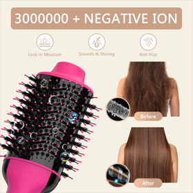 Umeely Hair Dryer Brush showing heat settings options