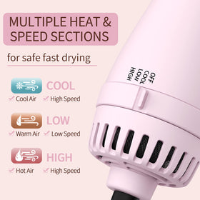 Umeely Hair Dryer Brush showing the oval-shaped barrel