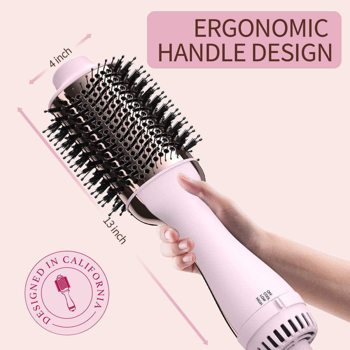 Umeely Hair Dryer Brush with bristles and controls