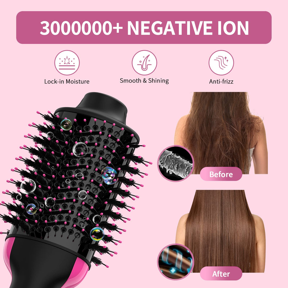 Umeely hair dryer brush with nylon pin and tufted bristles