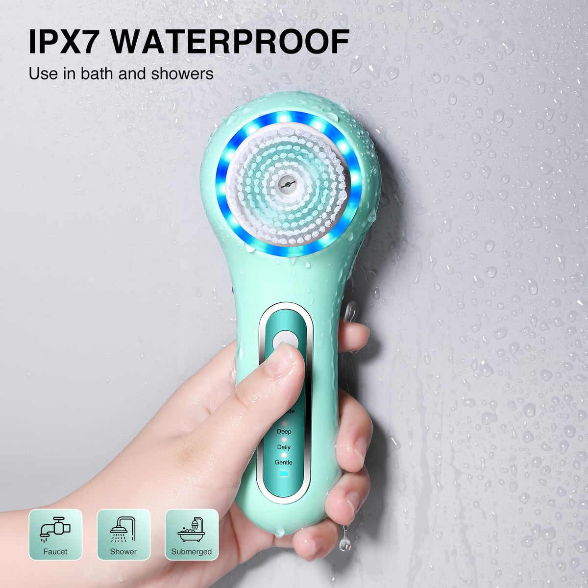 Umickoo Electric Facial Cleansing Brush in use during a skincare routine