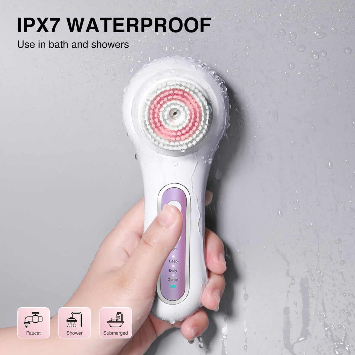 Umickoo Electric Facial Cleansing Brush in use during a skincare routine