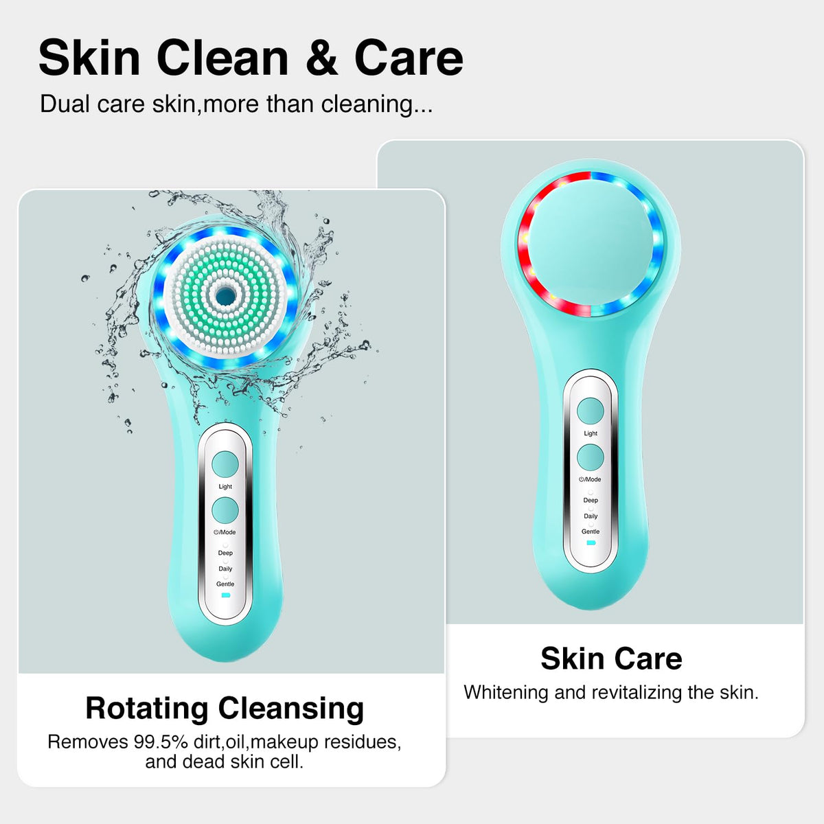 Umickoo Electric Facial Cleansing Brush with interchangeable heads