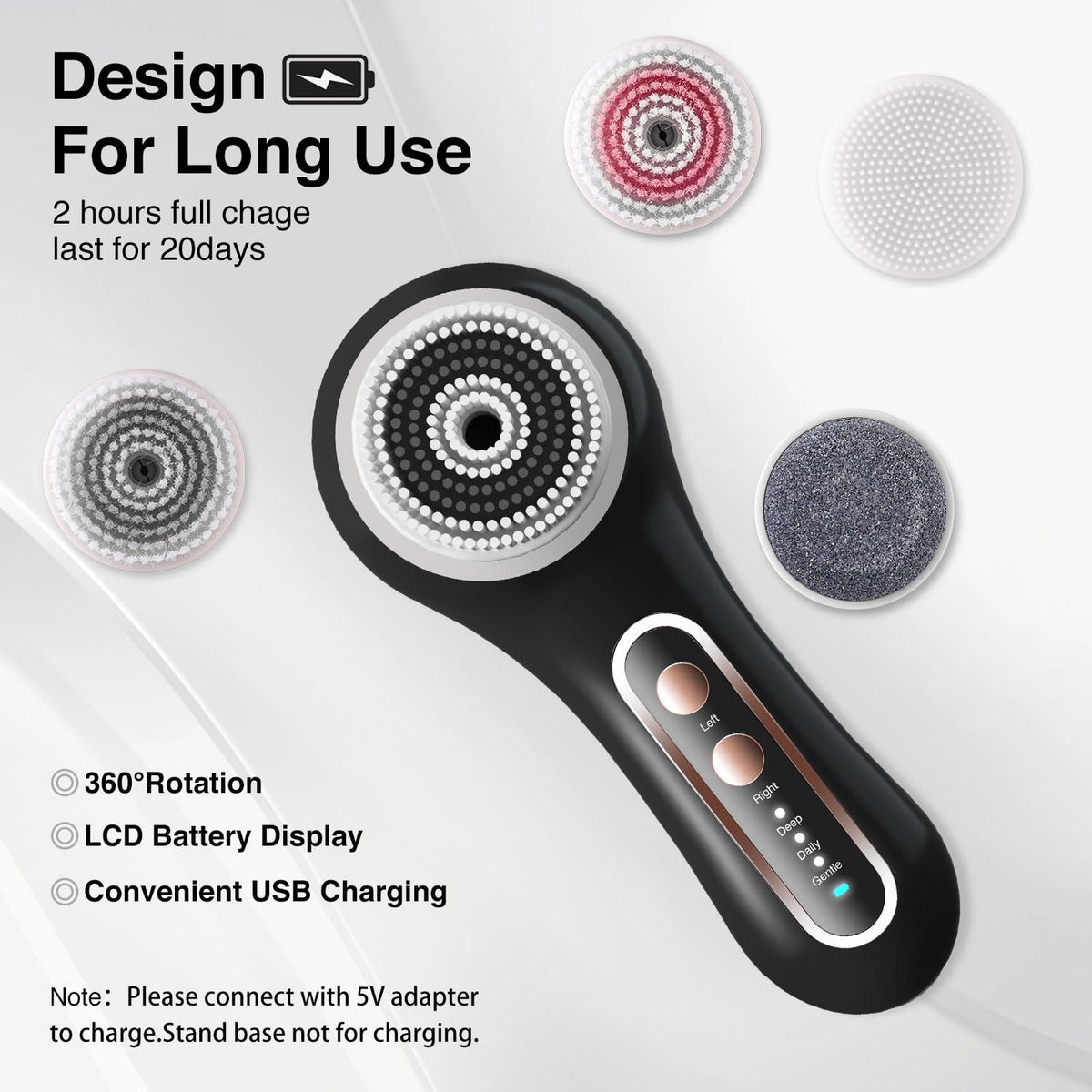 Umickoo face scrubber showing waterproof design