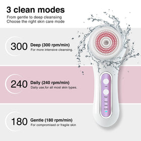 Umickoo Facial Cleansing Brush with charging cable and instructions