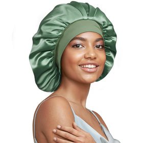 Umisleep 22 Momme Silk Lined Bonnet front view in pink