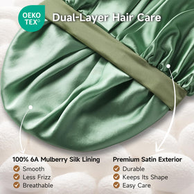 Umisleep Silk Bonnet showing adjustable buckle and elastic band
