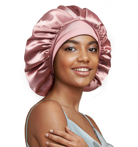 Umisleep Silk Lined Bonnet front view in pink