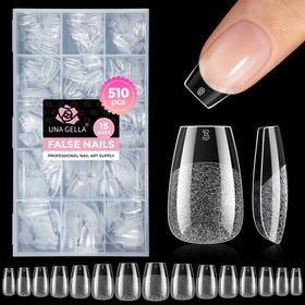 UNA GELLA 510Pcs Short Coffin Nails Tips front view