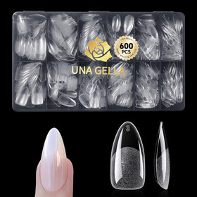 UNA GELLA 600 pcs Almond Gel Nail Tips front view