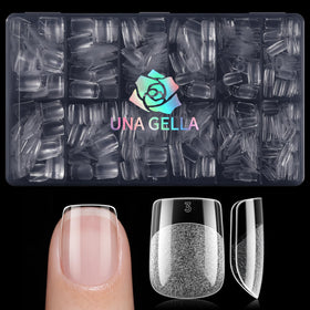 UNA GELLA 600pcs Extra Short Square Nail Tips front view