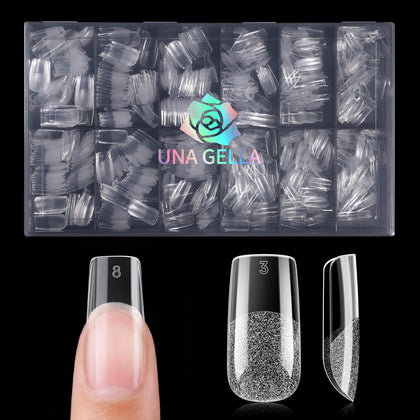 UNA GELLA 600pcs Medium Square Nail Tips front view