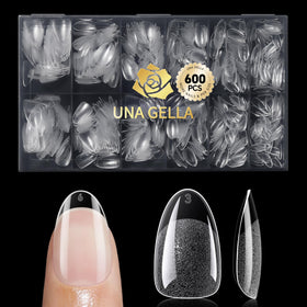 UNA GELLA 600Pcs Short Oval Almond Nail Tips front view