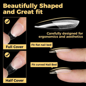 UNA GELLA Almond Gel Nail Tips assorted sizes
