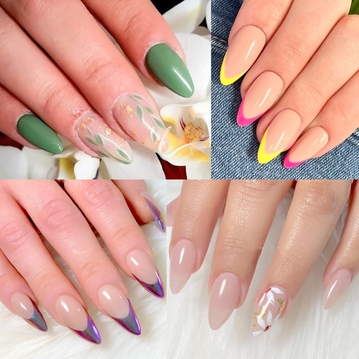 UNA GELLA Almond Gel Nail Tips assorted sizes display