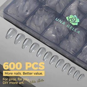 UNA GELLA Almond Gel Nail Tips close-up
