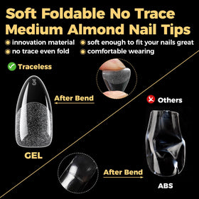 UNA GELLA Almond Gel Nail Tips in use on nails