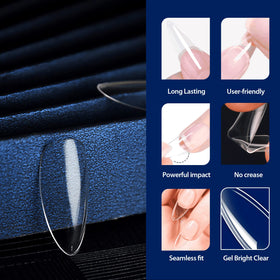 UNA GELLA Almond Gel Nail Tips on a manicure table